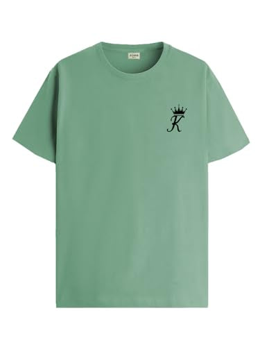 ADRO Mens Solid Regular Fit T-Shirt (RN24-STICK-KK-PT_Pista