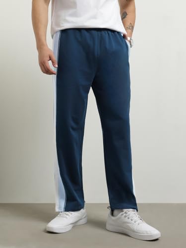 Nobero MenS Straight Sweatpants (1M-Bwjg-R0124_Navy Blue