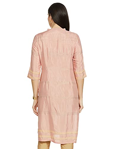 W for Woman Women Viscose Regular Fit Shantung Printed Regular Kurta