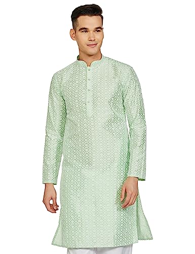 Be Active MenS Traditional Embroidered Lucknowi Full Sleeves Kurta || Cotton Kurta For Men || Men Kurta For Wedding || Kurta Fo