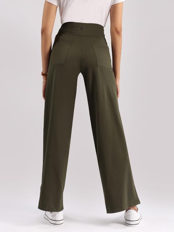 Blissclub Womens Work Utility Pants (AMPM_Wide_Gargi Green Seaweed