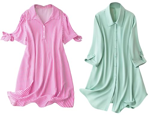 Leriya Fashion Rayon Women Above The Knee Western Dress (LF-WD1099&WD1143_Pink&Green