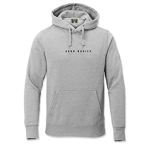 ADRO Mens Cotton Neck Hooded Sweatshirt (H22-M-AR2-GR_Grey_XL)