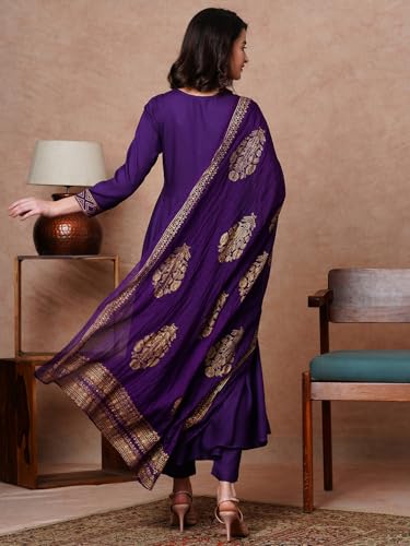 ANNI DESIGNER Women Rayon Blend Kurta With Pant & Dupatta Set
