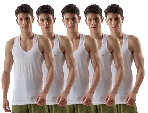 Lux Venus Vest For Men White | 100% Cotton | Pack Of 5