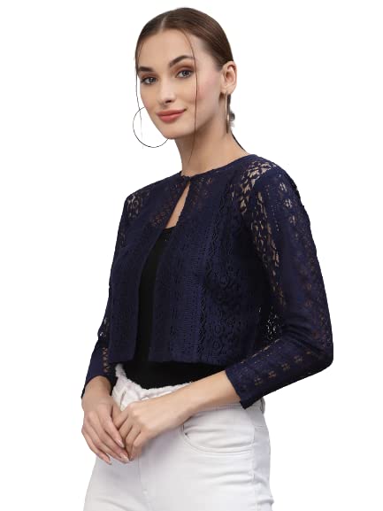 Style Quotient Women Navy Blue Shrug