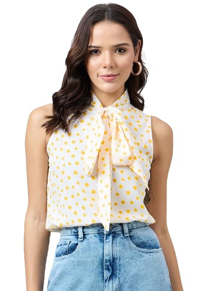 Style Quotient Women Printed top with Neck tie-up