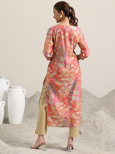 Libas Women's Silk Blend Printed Regular Kurtas