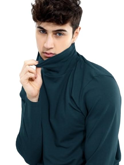 Noble Monk Mens Round Neck Printed T-Shirt |Drop Shoulder Oversized Tshirt | Loose Fit Tshirt For Men Teal Melange