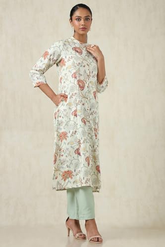 Soch Womens Linen Botanical Regular Kurta (CWS5KU61102_Beige
