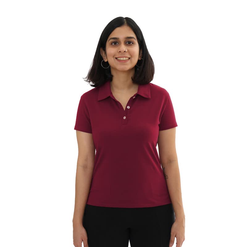 BlissClub Women The Last tee | Stays New for 750+ Days |10X Durable Polo Neck tee | Womens t-Shirt | Short Sleeves | Hip Coverin