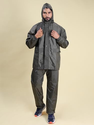 Rupa Rainwear for Men, Waterproof Nylon Blended Rain Jacket with Pants and Carry Bag,Pack of 1