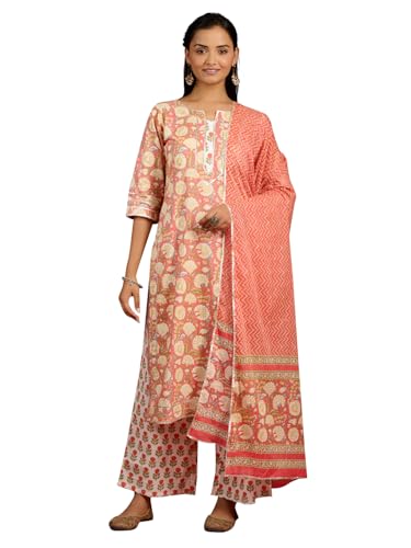 Libas WomenS Pure Cotton Kurta Sets (34797_Peach