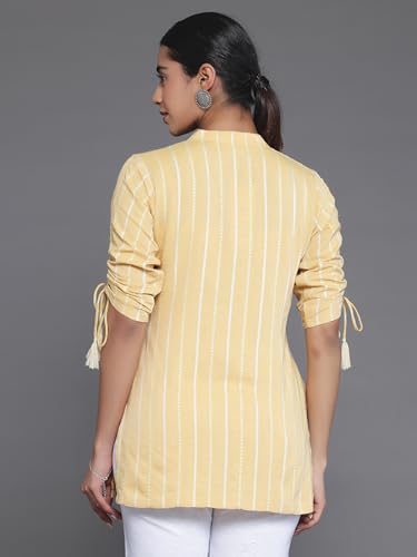 Libas Women's Cotton Blend Straight Fit Striped Kurti