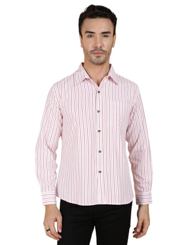 Kotty Mens Striped Polycotton Full Sleeves Shirts(Multicolor,Xl)