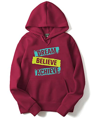ADRO Mens Cotton Hooded Hoodie (H20-M-DBA-MR_Maroon_XL)