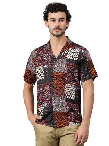 Kotty MenS Fashionable/Casual Printed Spread Collar & Premium Fabric & Stylish & Comfortable Casual Wear Shirt(Multicolor,Xl)