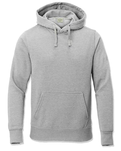 ADRO Mens Cotton Neck Hooded Sweatshirt (H24-PLN-GR_Grey