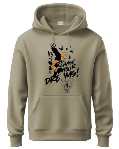 ADRO Mens Cotton Blend Neck Hooded Sweatshirt (H24-DREAM-BE_Beige