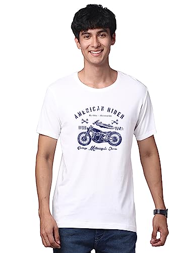 ADRO Mens Regular Fit T-Shirt (RNR-M-AME-WH_White_XL)
