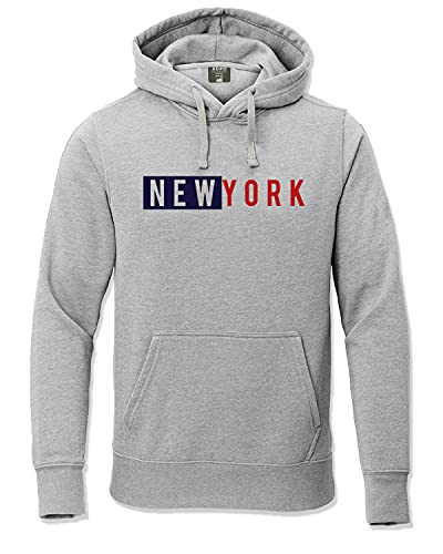 ADRO Mens Cotton Neck Hooded Sweatshirt (H20-M-NKY-GR_Grey_XL)