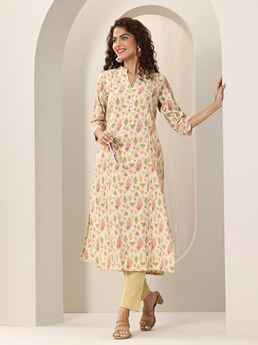 Libas Women's Silk Blend Geometric Straight Kurtas