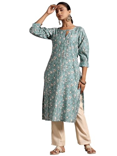 Libas WomenS Silk Regular Kurta (29217_Blue