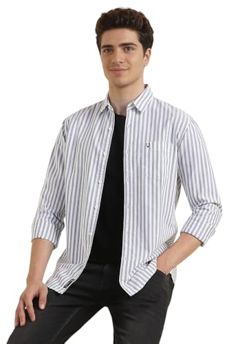 Allen Solly Men Regular Fit Striped Casual Cotton Full Sleeve Shirt