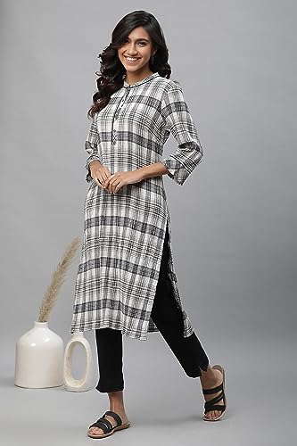 Aurelia Women's Cotton Checkered Regular Kurtas