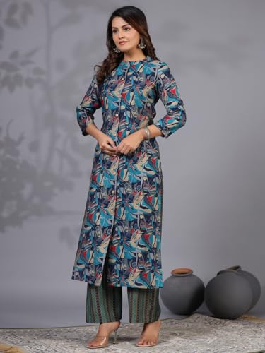 ANNI DESIGNER Women Rayon Blend Printed Kurta With Pant Co-Ord Set