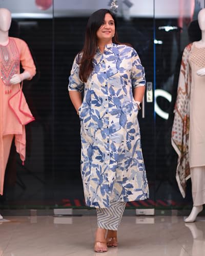 ANNI DESIGNER Women's Rayon Printed Regular Kurta with Pant