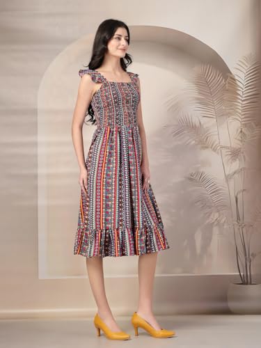 Style Quotient Women Printed Multi Color Sleeveless Dress