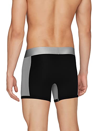 Xyxx MenS Underwear Illuminati Intellisoft Antimicrobial Micro Modal Trunk Pack Of 3 (Black & Steel Grey ; Black ; Black Iris;