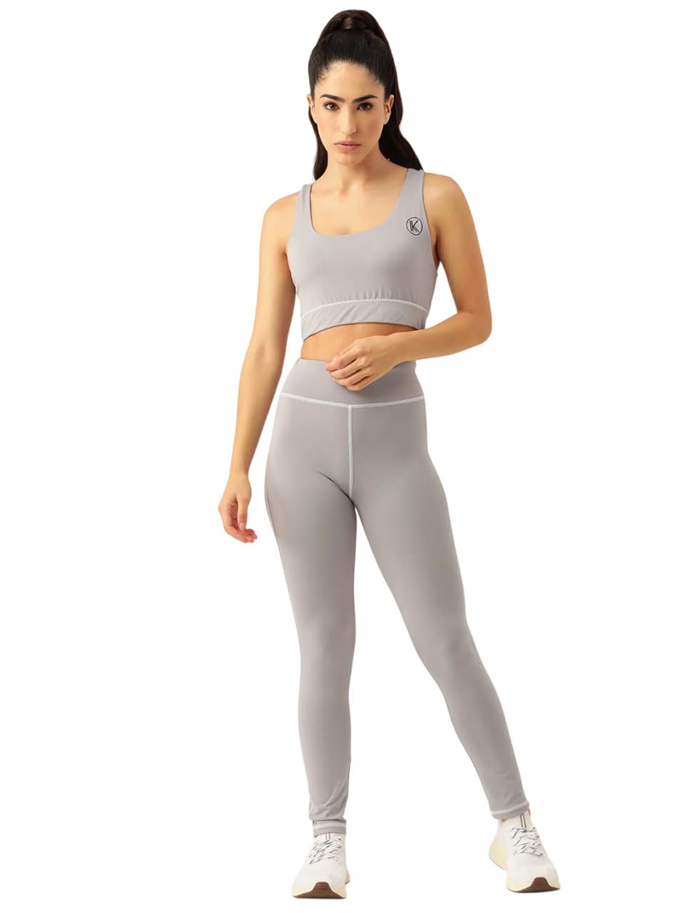 Kotty Womens High Waist Gym Wear Tracksuit Light Grey