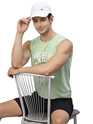 Rigo Stylish Cotton Printed Vest For Men | Round Neck, Slim Fit, Sleeveless T-Shirt Vest For Man | Casual Innerwear Sando For Me