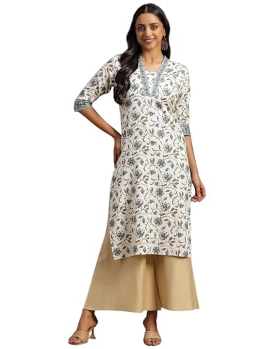 Libas WomenS Cotton Straight Kurta (29053H_Off White