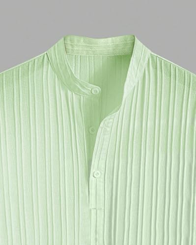 Greciilooks Solid For Casual Stylish Textured Regular Fit Green