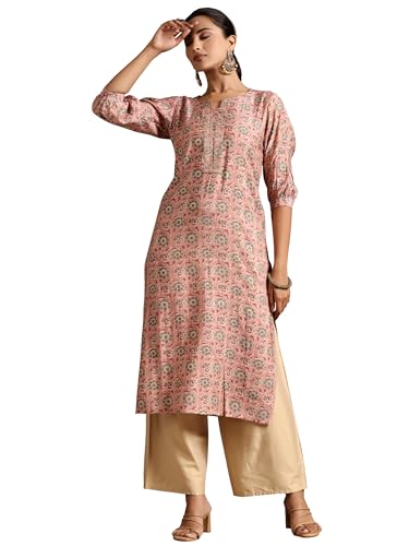 Libas WomenS Silk Regular Kurta (29219_Pink