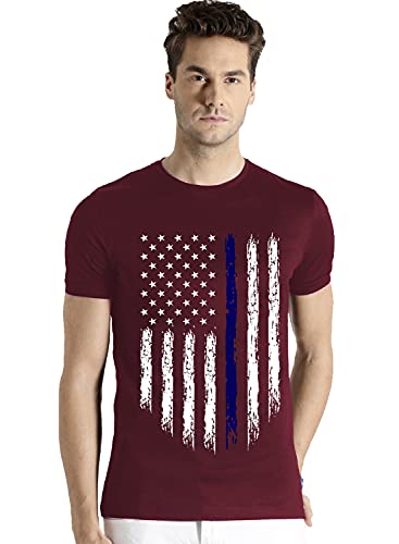 ADRO Mens Regular Fit T-Shirt (RNR-M-USA-BG_Maroon_S)