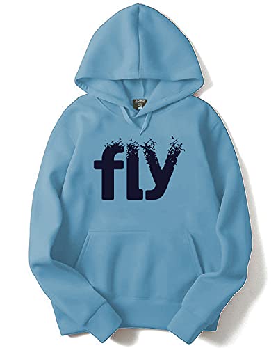ADRO Mens Cotton Neck Hooded Sweatshirt (H21-M-FLY-SK_SkyBlue_XL)