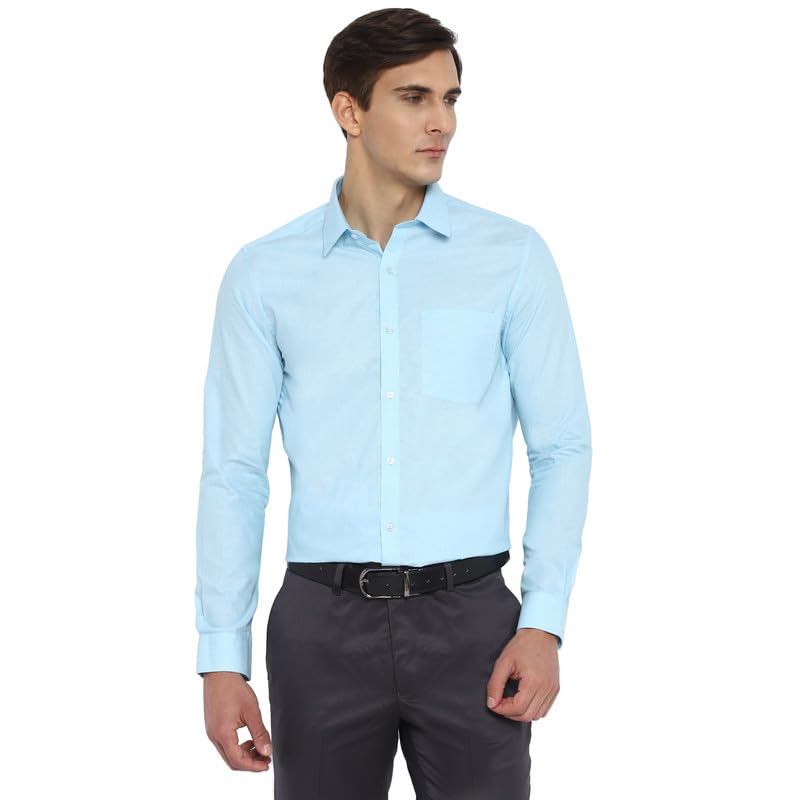 Turtle Men Cotton Slim Fit Formal Shirts LightBlue