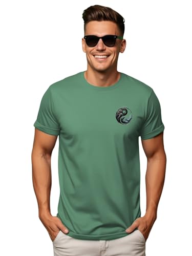 ADRO Men's Solid Regular Fit T-Shirt (RN24-STICK-YONG-PT_Pista