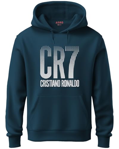 ADRO Mens Cotton Neck Hooded Sweatshirt (H21-M-CR07-SB_Teal_XL)