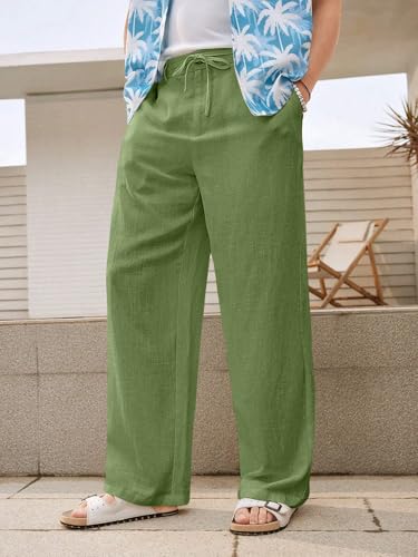 Greciilooks Trouser Pant For Men | Loose Fit Man Track Pants | Formal Causal Regular & Relaxed Cargo | Summer| Stretchable Green
