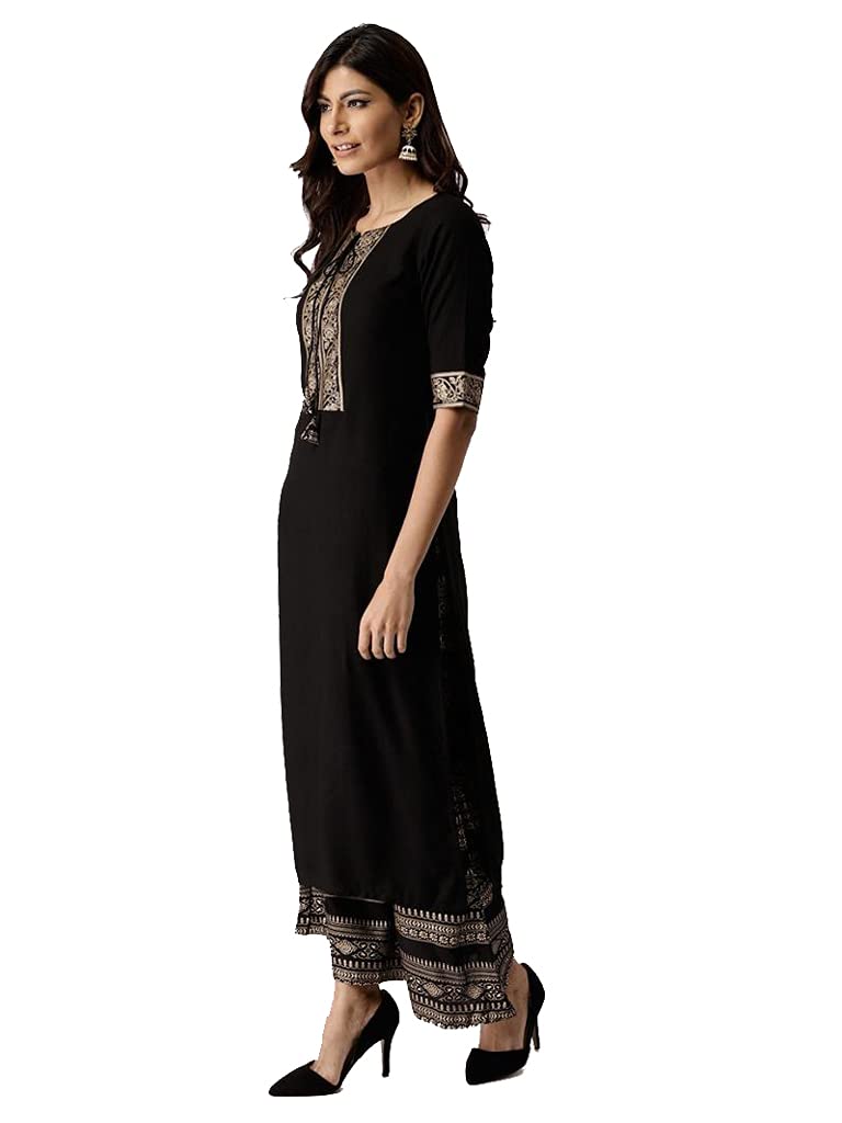 ANNI DESIGNER Women's Printed Straight Kurta with Palazzo