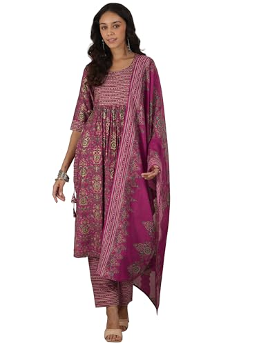 Libas WomenS Silk Blend Kurta Set (36720_Pink