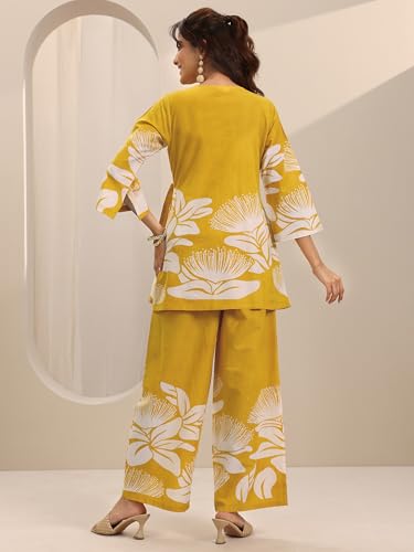 Libas WomenS Cotton Co-Ords (400633H_Yellow