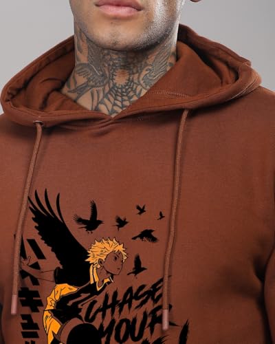 ADRO Anime Hoodies for Men, 320 GSM Soft Cotton Hoodie, Long Lasting Anime Printed Hoodie for Winter | Mens Hoodies | Sweatshirt for Men
