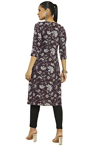 Soch Women's Rayon Regular Fit Floral Print Kurta