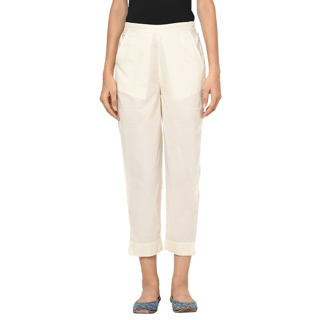 Fabindia Women Cambric Casual Pant Cotton_S Natural